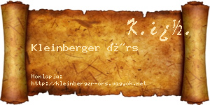 Kleinberger Örs névjegykártya