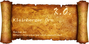 Kleinberger Örs névjegykártya