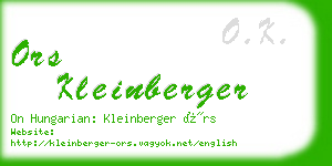 ors kleinberger business card